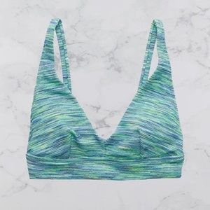 **NEW** AERIE SPACE DYE PIQUE V SCOOP BIKINI TOP
